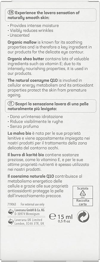 Lavera Basis Sensitiv Anti-Ageing Eye Cream, 0.5 Ounce