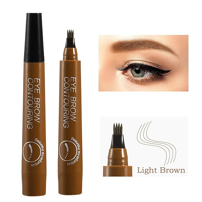 Liquid Eyebrow Pen, Waterproof Microblading Eyebrow Pencil with a Micro-Fork Tip Applicator, Creates Natural Looking Brows Effortlessly