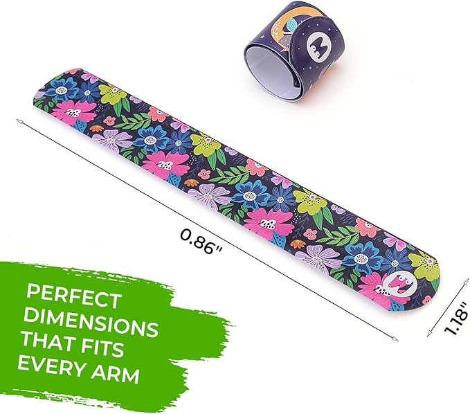 Magicat Premium Slap Bracelets - 12 Fun Snap Bracelets for Kids - Girls and Boys Birthday Party Gift, Classroom Prizes and Basket Stuffers - Slap Bracelets for Kids - Unicorn, Robot, Princess