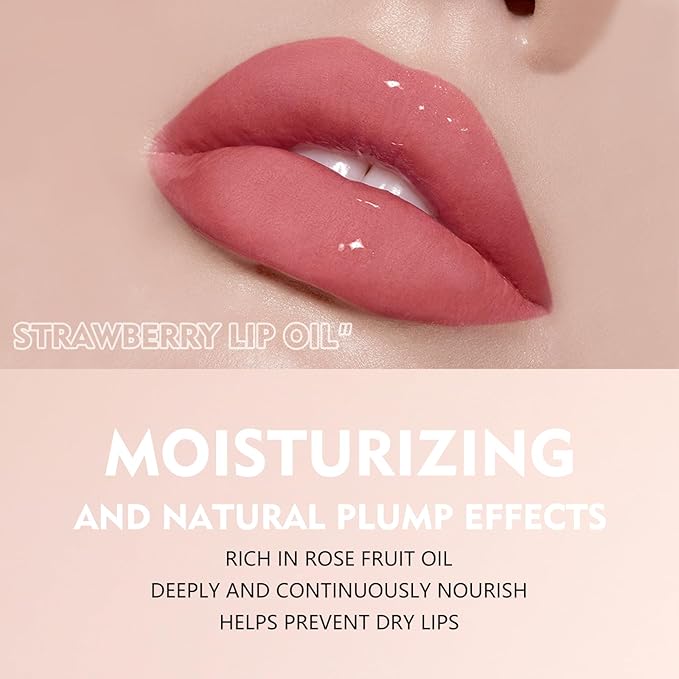 Pudaier 3Pcs Lip Care Kit with Coconut Lip Mask Caramel Lip Scrub Strawberry Lip Oil for Shiny and Nourishing Lips, Dry Lips Treatment, Moisturizing Lip Care For All Day Hydration