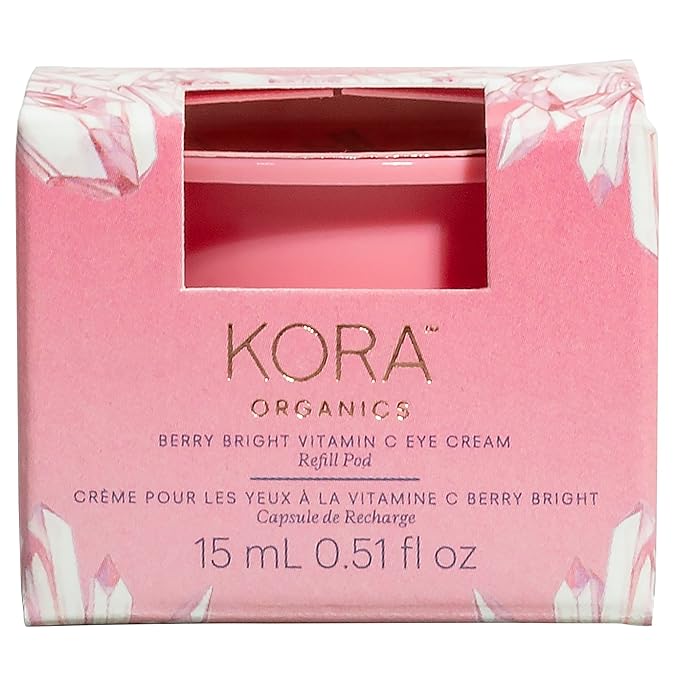 KORA Organics Berry Bright Firming Vitamin C Eye Cream Refill Pod | Hydrate & Strengthen | Certified Organic | Cruelty Free | 0.50 fl oz