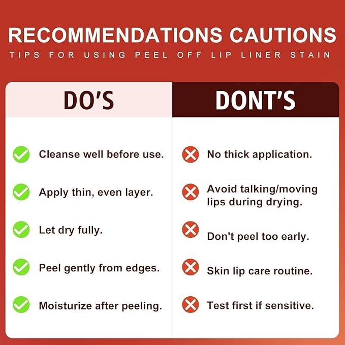 Lip Stain Peel Off - Lip Liner Waterproof, Lip Liner Stain Transfer Proof & Plumping, Moisturizing Non-Stick Cup Matte Finish Stay On All Day, Cocoa Color