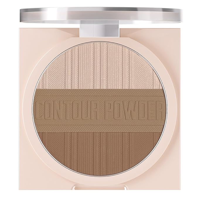 Contour Powder Makeup Palette Matte Shimmer Face Sculpting Shading Silky Smooth Tone Tuning Flawless Pressed Powder Bronzer for Warm Skin Tone, 01 Warm Brown