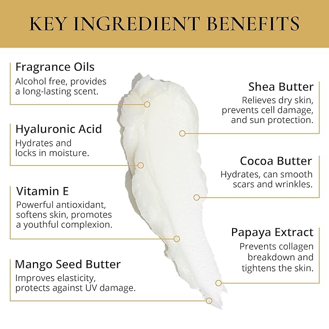 LUXURY LIFE Bed Butter - Scented, Luxurious Body Butter With All-Natural Hyaluronic Acid For Soft, Glowing, Hydrated Skin For Men & Women - Suitable For All Skin Types - Luxury Scent, 5 oz