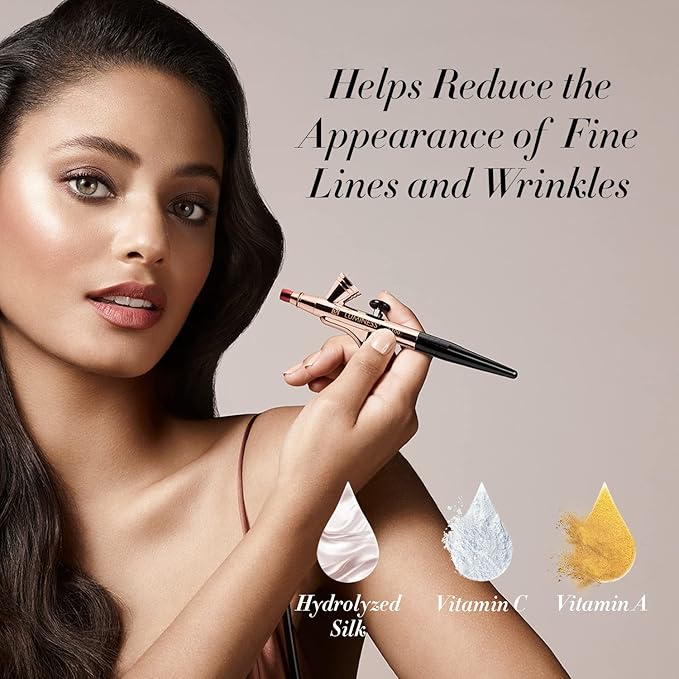 Luminess Air Silk 4-In-1 Airbrush Foundation- Foundation, Shade 020 (.5 Fl Oz) - Sheer to Medium Coverage - Anti-Aging Formula Hydrates and Moisturizes - Professional Makeup Kit for Cordless Air Brush
