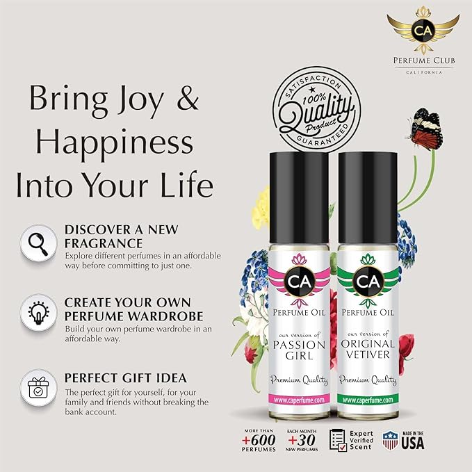 CA Perfume Impression of Anais For Women Replica Fragrance Body Oil Dupes Alcohol-Free Essential Aromatherapy Sample Travel Size Concentrated Long Lasting Attar Roll-On 0.3 Fl Oz/10ml