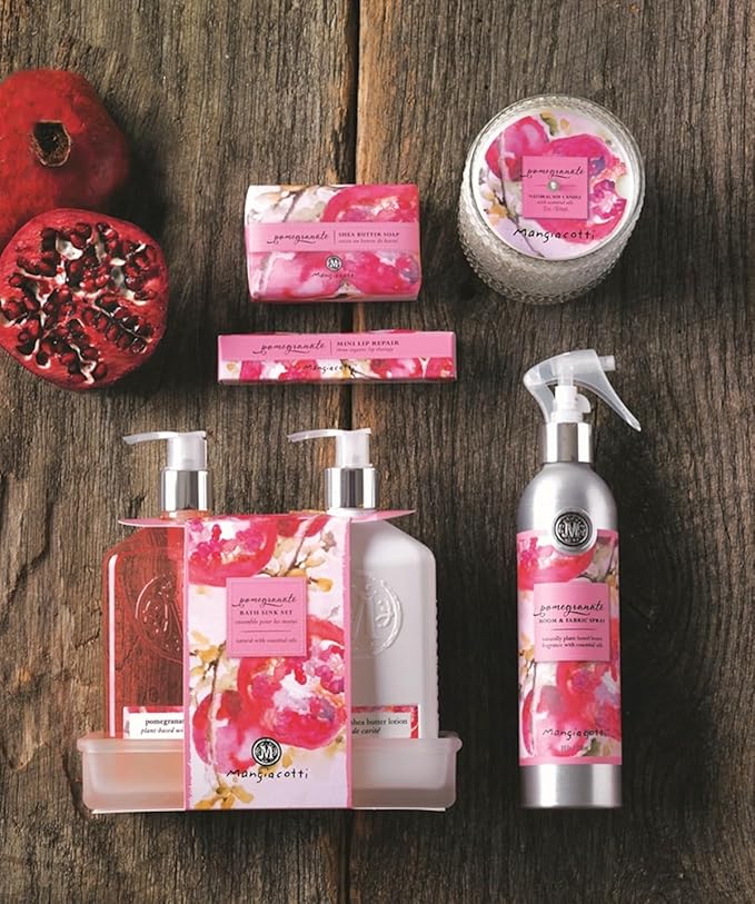 Lip Balm Moisturizing Repair Sticks for Soft Lips Organic Beeswax Mini Balms, 3-Pack, Pomegranate