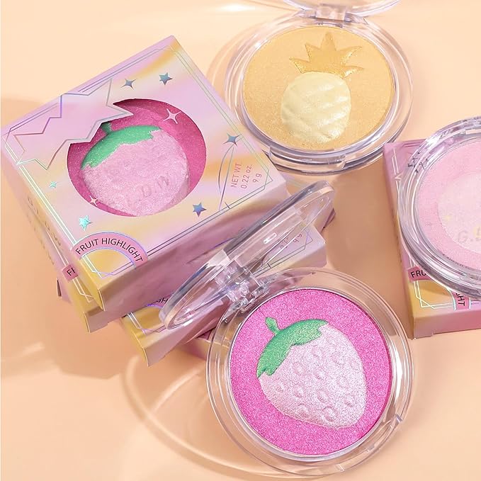 Highlighter Makeup Palette Face Highlighter Palette Glitter Highlighter Powder Palette Iluminadores de Maquillaje for Face Highlighters & Illuminator (Champagne)