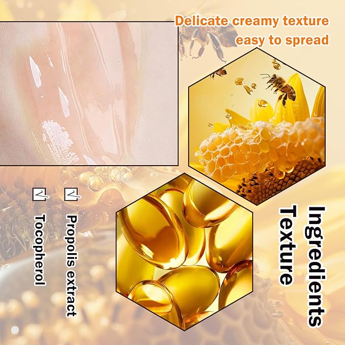 2PCS Bee Lip Balm Honey Pot,Hydrating Lip Moisturizer Cute Honey Pot Lip Balm Lip Scrubs Exfoliator with Wand,Moisturizing Exfoliating Overnight Propolis Lip Sleeping Mask for Men & Women