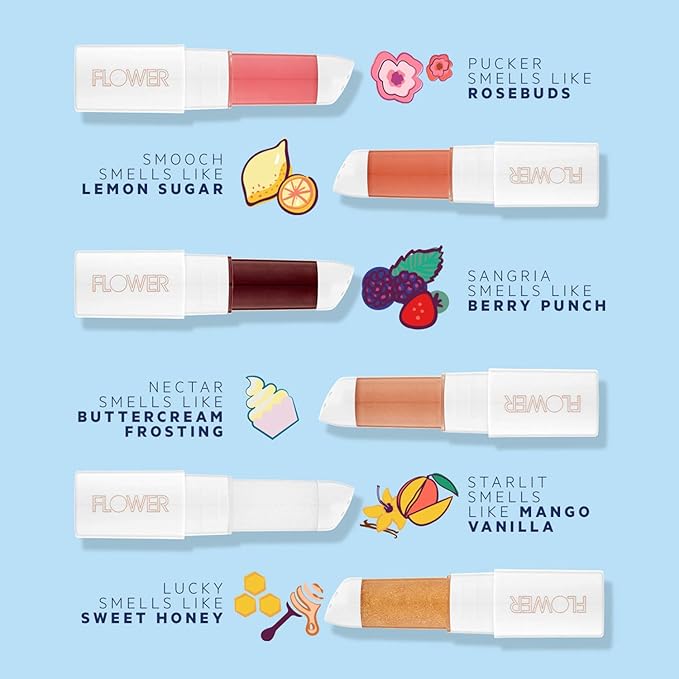 FLOWER BEAUTY By Drew Barrymore Petal Pout Lip Mask - Hydrating + Moisturizes Lips - Mango + Cocoa Butter - Lip Tint - Natural Color + Semi-Glossy Finish (Pucker)