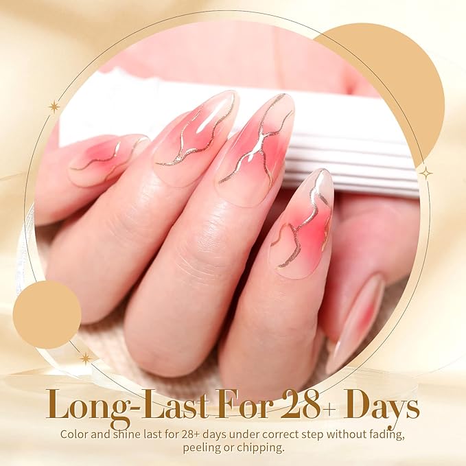 Born Pretty Jelly Gel Nail Polish Nude Set Crystal Transparent Translucent Sheer Clear 6 Colors Gift Collection Manicure Kit