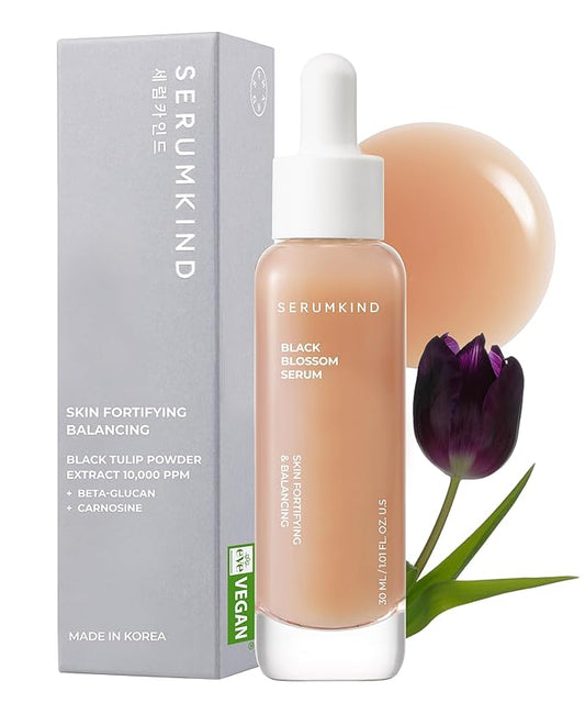 SERUMKIND Black Tulip Serum - Barrier Repair Antioxidant Korean Face Serum – Beta Glucan – Hydrating and Anti-aging – Vegan, Cruelty-Free, Unscented – 1.01 fl.oz.