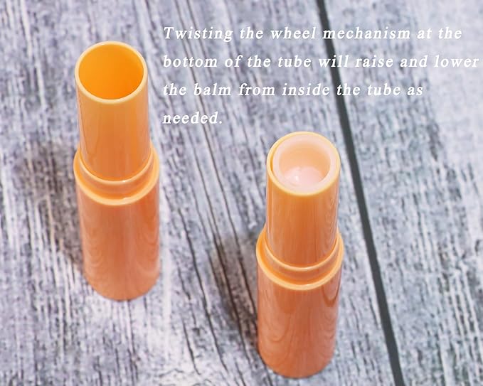 0.14oz Empty Flavored Lip Balm Container Tubes Plastic Homemade Moisturizing Lip Stick with Caps Bulk Fit for Women Adult DIY Making Supplies, 25 Count (Orange)