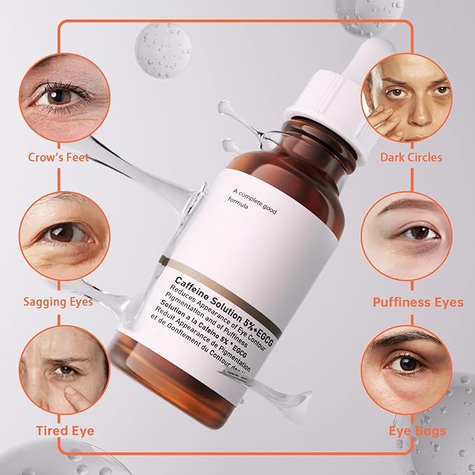 The Caffeine Solution 5% + EGCG，Reduces Appearance of Eye Contour Pigmentation and Puffiness，Under Eye Serum (30ml) Caffeine For Face Moisturizing Serum (2)