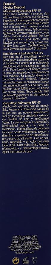 Estée Lauder Futurist Hydra Rescue Moisturizing Foundation SPF 45, 12 Hour Glow, 1.2 oz., 1N2 Ecru