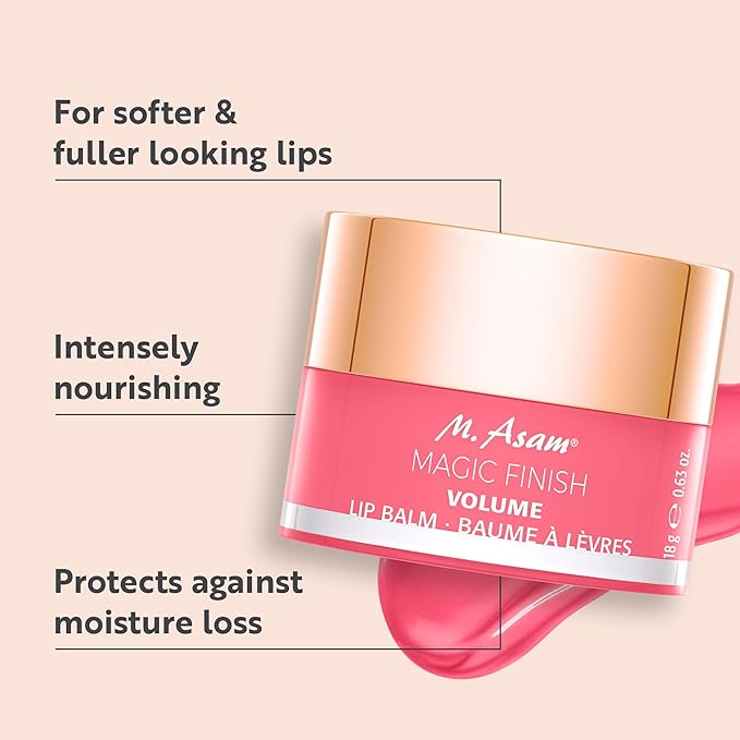 M. Asam MAGIC FINISH Volume & Repair Lip Balm Peachy-Rose (0.11 oz) - Lip balm for delicate shine & more volume with plumping & nourishing vitamin E & shea butter
