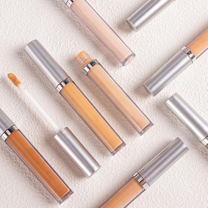 Kaely 2Pcs Hydrating Concealer Wand,Full Coverage Liquid under Eye Concealer,Long Lasting Waterproof Primer Makeup for Dark Circles and Puffiness Trouble Spots Redness,Eye Ring corrector de ojeras 04