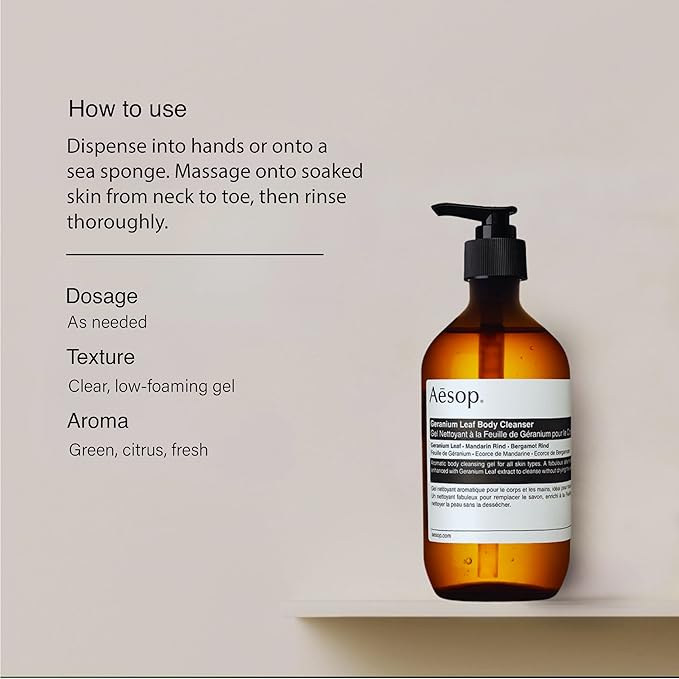 Aesop Geranium Leaf Body Cleanser + Scrub | 16.9 oz + 6.2 oz