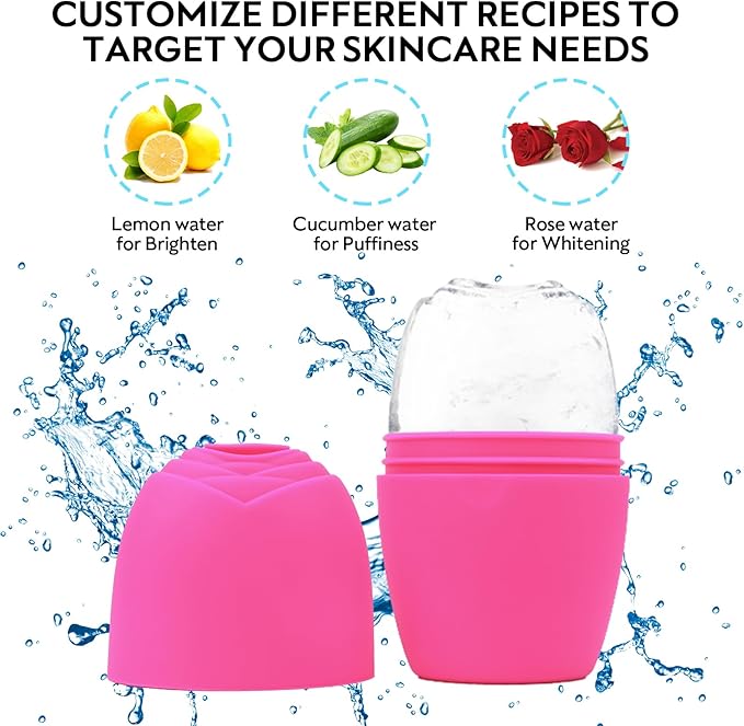 LATME Ice Cube Roller for Face Eyes,Reusable Silicone Ice Mold,Womens Gifts,Face Massager Roller Puffiness Migraine Pain Relief and Minor Injury