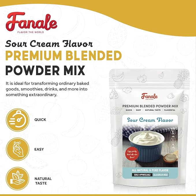 Fanale Premium Sour Cream Mix Bubble Tea Flavoring Powder | Perfect for Baking, Smoothies, Desserts and Drinks | Instant Flavoring Powder for Boba Milk Tea - 2.2 Pounds (Pack of 20)