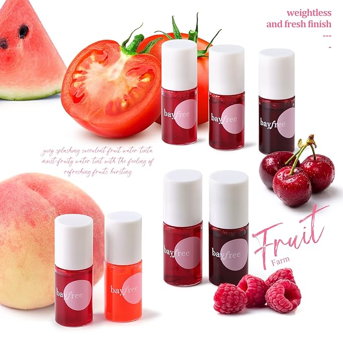 Lip Tint Stain Set, Korean Water Tint Lightweight Non-sticky, Waterproof Long Lasting Liquid Blush & Lip Stain, Transfer-Proof, Matte Finish Lip Color Makeup (fruit farm)