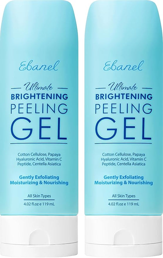 Ebanel Exfoliating Face Scrub Peeling Gel 2 Pack, Brightening Moisturizing Cleanser, Dead Skin Remover for Face, Exfoliating Facial Wash with Centella, Hyaluronic Acid, Vitamin C & E