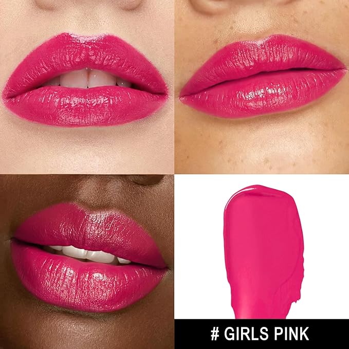 3Pc Moisture Lipsticks for Women Nude Pink Hot Pink Lipstick Hydrate Tinted Lip Balm for Dry Cracked Lips Glossy Lip Color, MA55/62/56