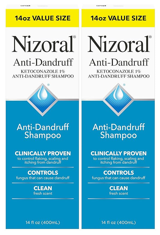 Nizoral Anti-Dandruff Shampoo with 1% Ketoconazole, Fresh Scent, 14 Fl Oz (Pack of 2)