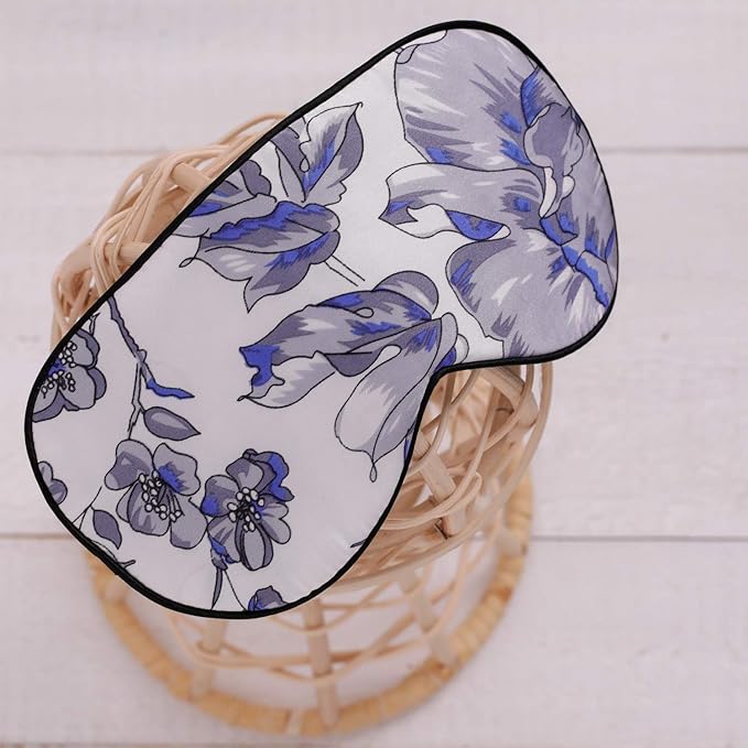 100% Pure Silk Eye Mask Sleep Eye Mask Eye Cover Eyeshade Sleeping Eye Mask Printed Colors (#11)