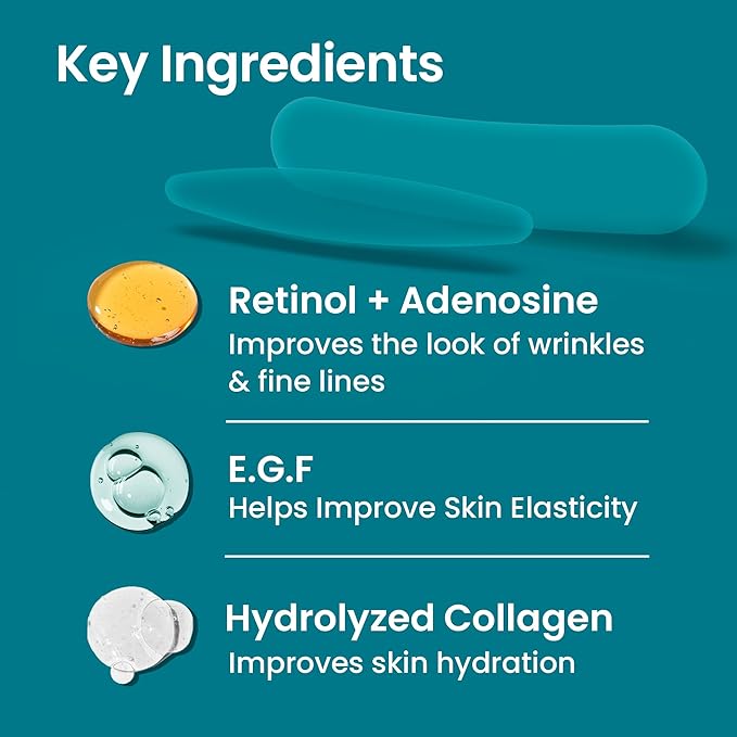 Advanced Wrinkle Patches 60ct Smile Line, Frown Line Wrinkle Patches for Facial Korean Skin Care Face Wrinkle Tape Invisible Overnight with Retinol & Collagen (Medium (Neck))