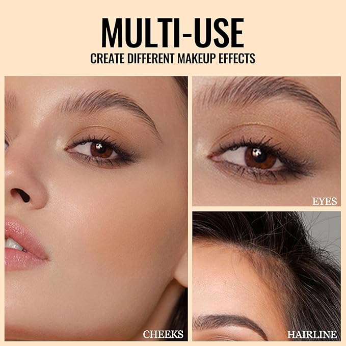 Erinde Matte Brown Contour Palette, Warm Toned Face Sculpting Bronzer Pressed Powder Contour, Lightweight, Ultra-Blendabled, Multiuse Baked Contouring Makeup for Light Skin Tone, 02 Dark Brown