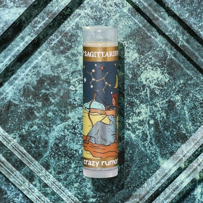 Crazy Rumors Sagittarius Zodiac All Natural, Plant Based Lip Balm to Moisturize and Nourish your Lips - Fire Blend (Sweet Orange, Fresh Berry, Aromatic Spice)