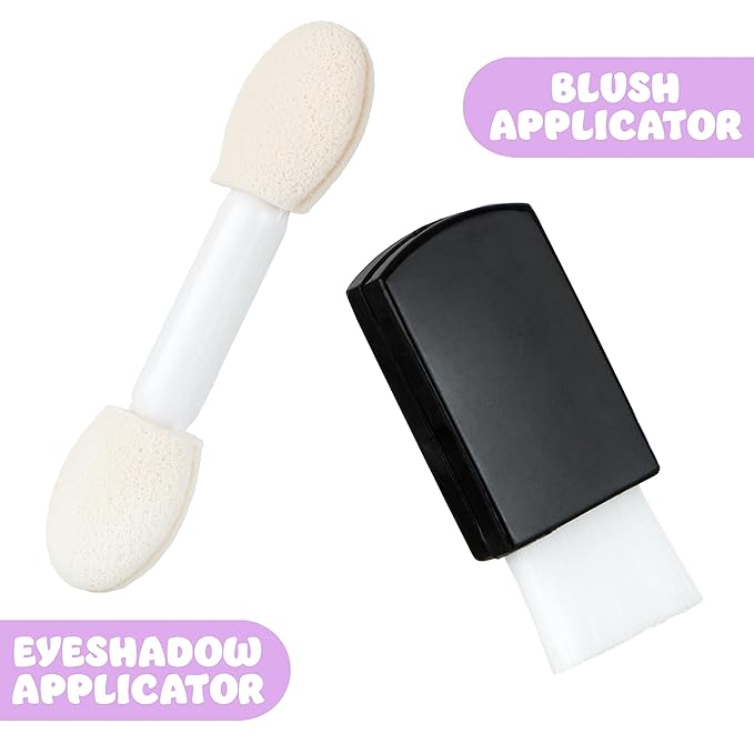 Expressions Selfie Queen Glisten & Glitter Makeup Palette 10 Color Eyeshadow Palette & Blush Makeup Novelty Beauty Set, Fold Out Compact with Mirror, Cute Makeup Kit Gifts - Washable, Non-Toxic