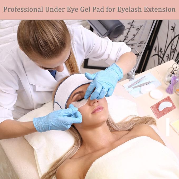 55 Pairs Set, Under Eye Hydrogel Pads, Professional Lint Free Eye Mask Eyelash Extension Gel Patches Kit for Adhesive Lash Beauty Tool (Pink)