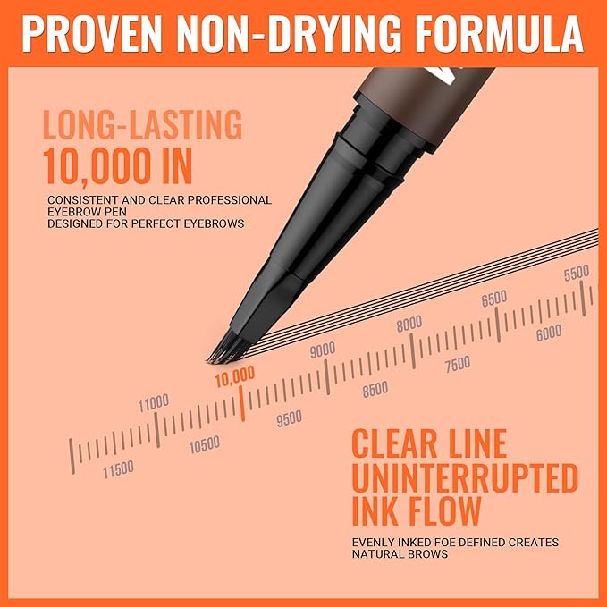 iMethod Eyebrow Pen - Eyebrow Pencil,2-in-1 Eyeliner Dual-Ended Microblading Eyebrow Pencil Long Lasting Waterproof Hair-Like Brow Pencil,with Eyebrow Brush,Eyebrow Pencils for Women,Brown