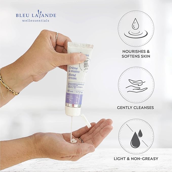 Bleu Lavande - Morning Well-being Routine Aromatherapy Set – Lavender Shower Gel, Body Milk and Hand Cream - Enriched with Premium & Pure Lavender Essential Oil - Soothing Natural Lavender Products