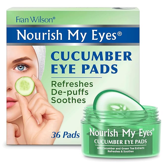 Fran Wilson NOURISH MY EYES Cucumber and Green Tea Pads - 36 Pads each (PACK OF 6) At-Home Spa Treatment to refresh and decrease puffiness under the eyes