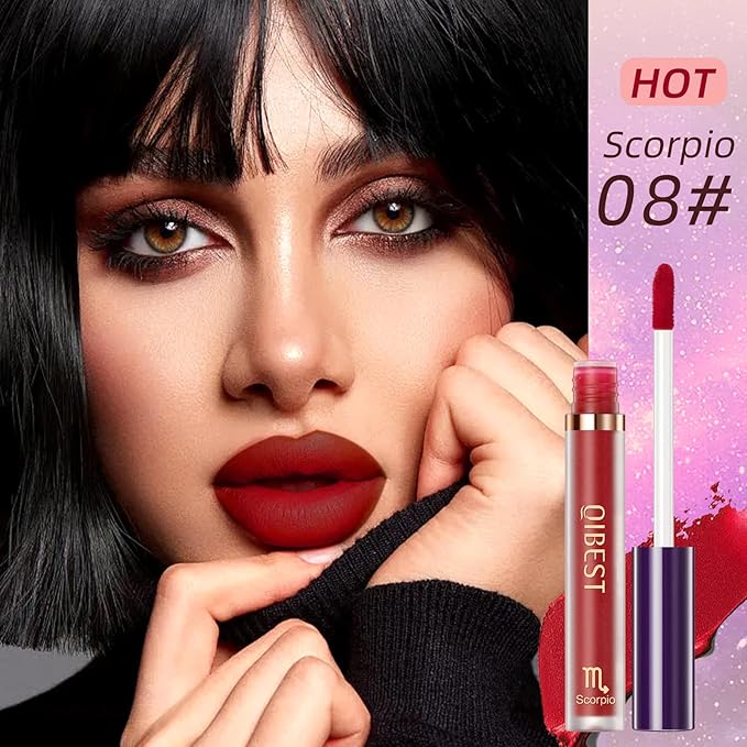 BestLand 12Pcs Matte Lipstick Lip Makeup Kit, Velvety Liquid Lipstick Waterproof Long Lasting Durable Nude Zodiac Signs Lip Gloss Beauty Cosmetics Gift Box Makeup Set Kit (12 Piece Set)