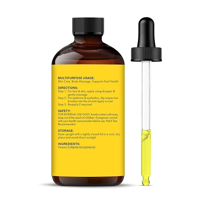 Majestic Pure Vitamin E Oil - 100% Pure & Natural, 70,000 IU | Premium Grade, Cold-Pressed and Tocopherol to Repair Dry, Damaged Skin| Moisturizing Skin, Hair and Scalp 4 Fl Oz