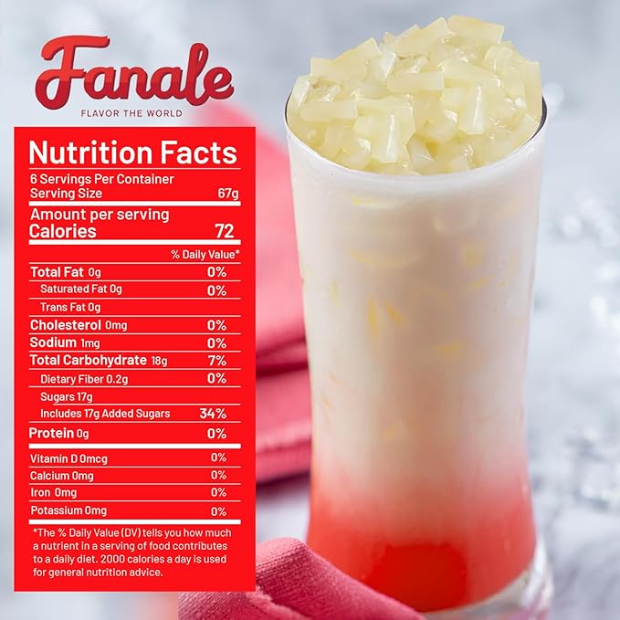 Fanale Coconut Jelly Topping nata de coco for Bubble Tea 400 g | Coconut Flavor Jelly | for Boba Tea, Smoothies, Slushes, Desserts 400g