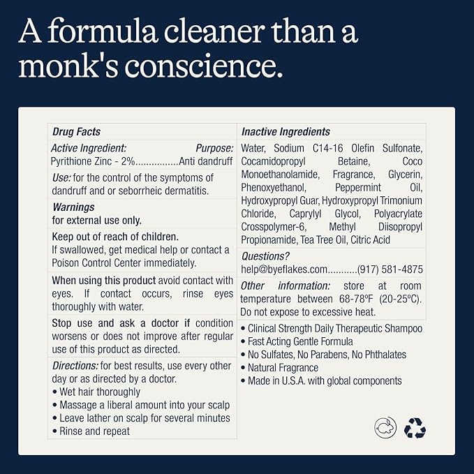 Flakes Anti Dandruff Shampoo and Conditioner Set | Dry, Flaky, & Itchy Scalp Shampoo | Sulfate & Paraben Free for Healthy Hair | Hydrating Shampoo & Moisturizing Conditioner for Scalp Care | 9 fl oz