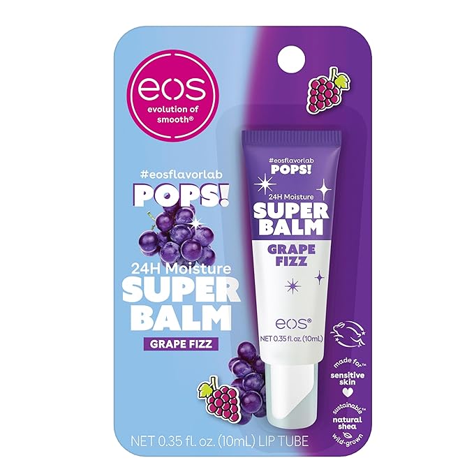 eos 24H Moisture Super Balm- Grape Fizz, Limited-Edition Lip Mask, 0.35 fl oz