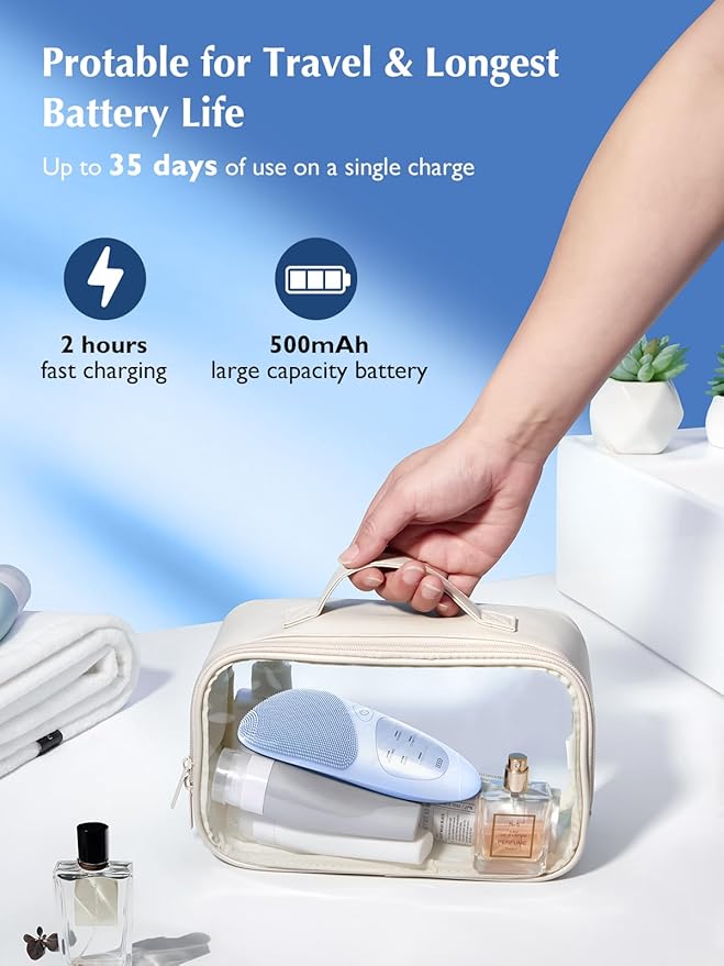 COSLUS Facial Cleansing Brush Silicone Face Scrubber: IPX7 Waterproof Rechargeable Face Wash Brush, 4 Cleansing Modes, Electric Face Brush for Cleaning, Exfoliating, Massaging