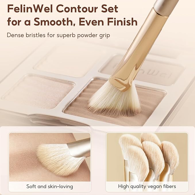 Highlight Contour Makeup Palette Effortless Blending Matte Shimmer Highlighter Palette and Bronzer Powder for Warm Toned Skin with Brush