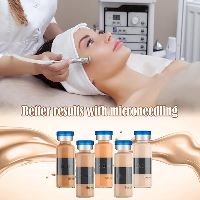 BB Facial Glow Starter Kit Facial Pigment Serum Treatment Kit,Anti-Aging Serum Pigments Set for Micro-needling Skin Treatment 10 Vials 5ml Hyaluronic Acid Ampoule foundation Essence Skin