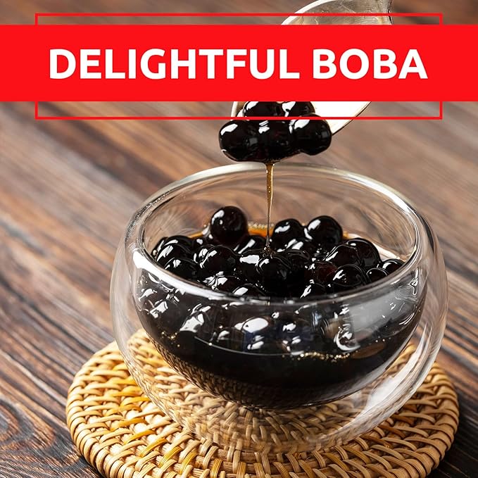 Fanale Brown sugar Popping Boba Pearls, Vegan, Non GMO, Gluten Free, Fat Free, Perfect for Bubble Tea, Smoothies, Ice Cream, Desserts, and Beverages
