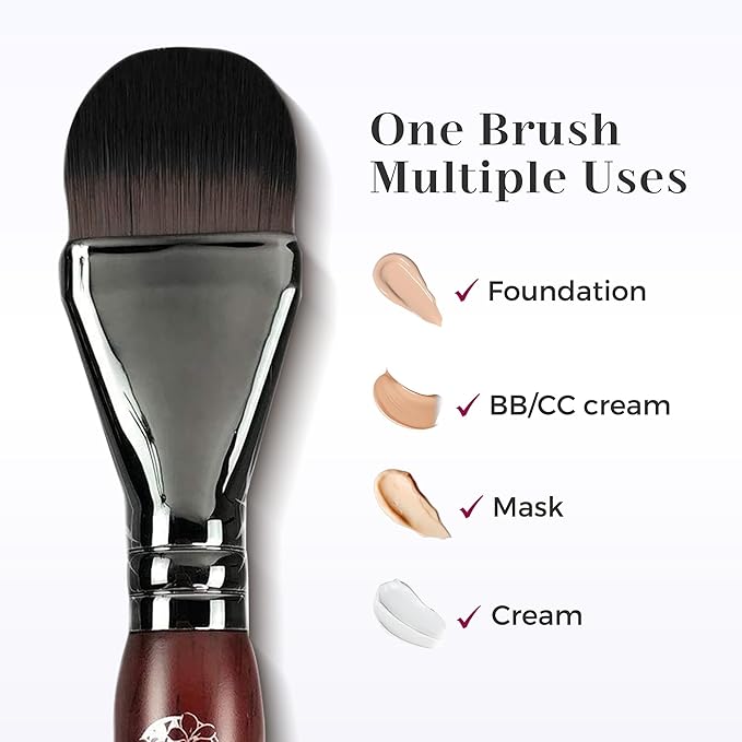 ENERGY Foundation Brush for Liquid Makeup DIY Facial Mask Premium Soft Bristles Contour Face Brush for Blending Liquid, Cream, Eye Mask, Under Eye Concealer Vegan Flat Cosmetic Makeup Tool