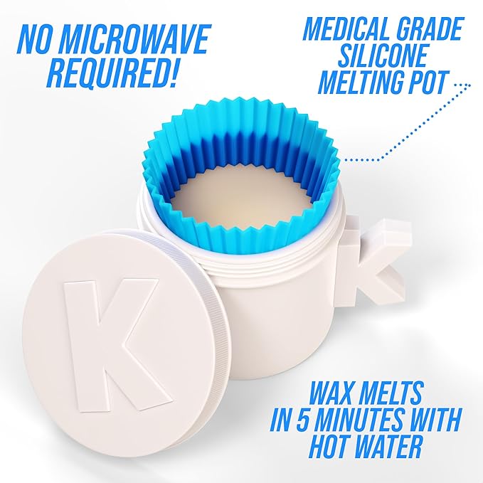 Kenashii Super Nose Waxing Kit | 100g Wax, 24 Applicators | No Microwave Required | Ear Hair Removal | For Men and Women | 12 Balm Wipes, Mustache Guards, Storage Bag