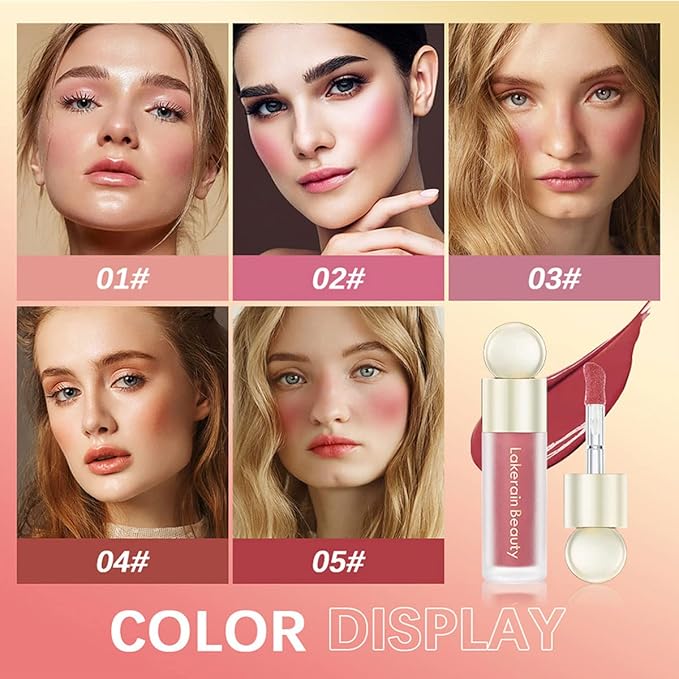 Liquid Blush for Cheeks, Soft Cream Face Blush Makeup, Natural Matte Finish Looking, Smudge Proof, Moisturizing Face Blush Stick for Cheek Tint