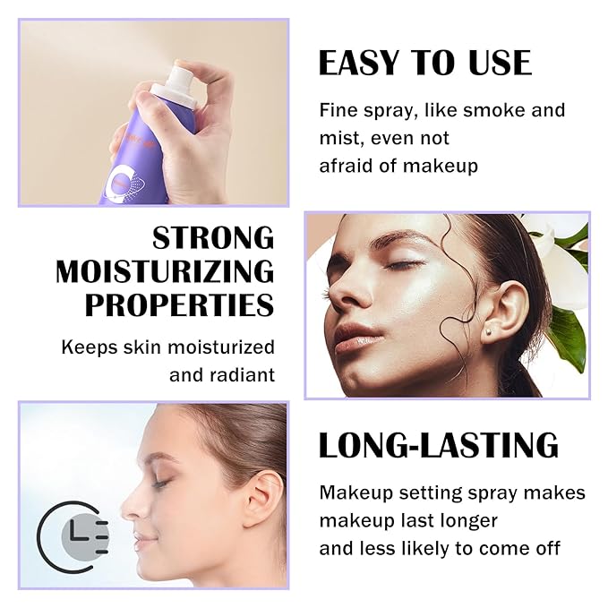 2PCS Makeup Setting Spray for Face,Waterproof Setting Spray for Makeup,Long Lasting Oil Control Finishing Holding Face Mist,Refreshing Hydrating Glossy and Matte Fixing Facial Mist Make Up Set A1